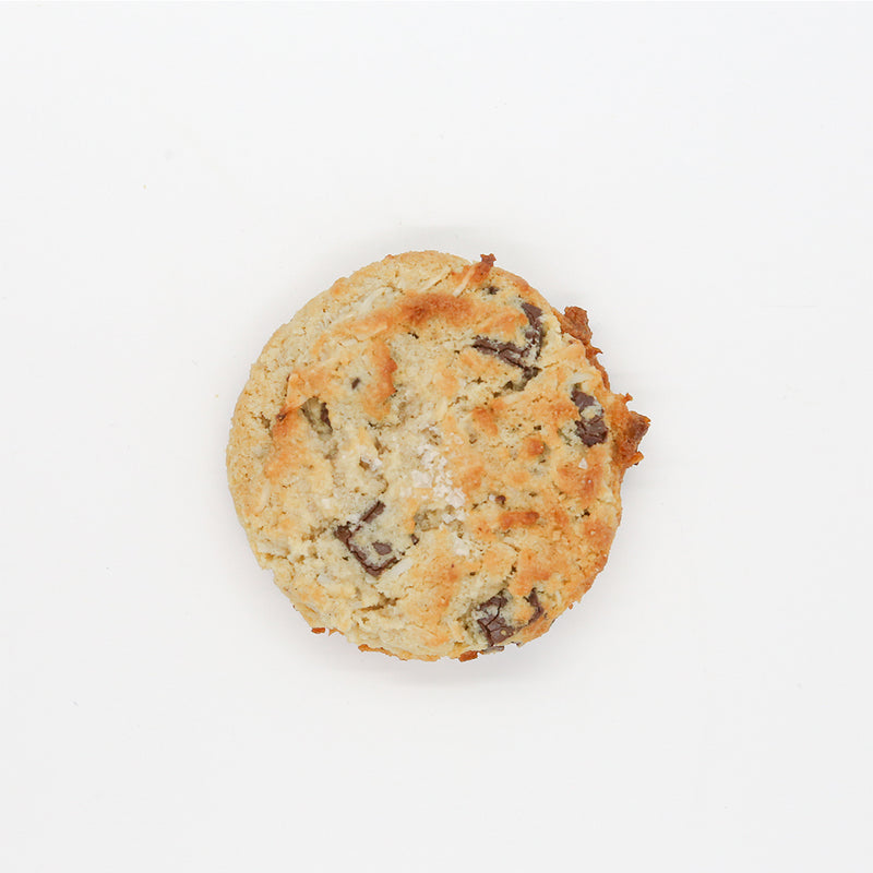 Gluten Free Coconut Chocolate Chip Cookie on a white background