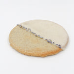 Lavender Lemon Shortbread Cookie on a white background.