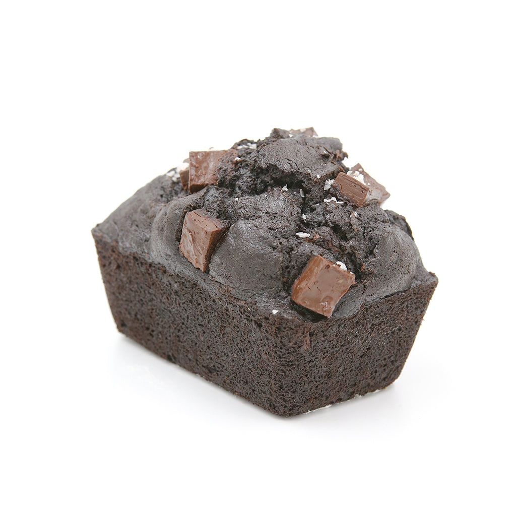 Noir Chocolate Zucchini Cake on white background.